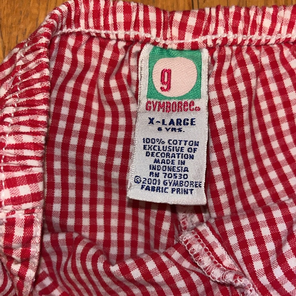 Gymboree Vintage Red Gingham Pants with Floral Detail - Picture 4 of 5
